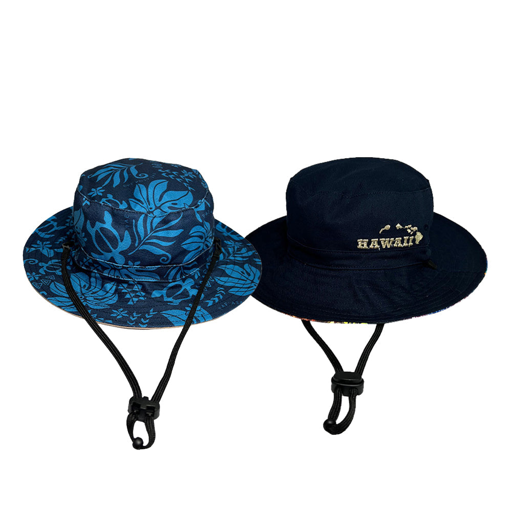 REVERSIBLE BUCKET HAT: Monstera w/ Honu