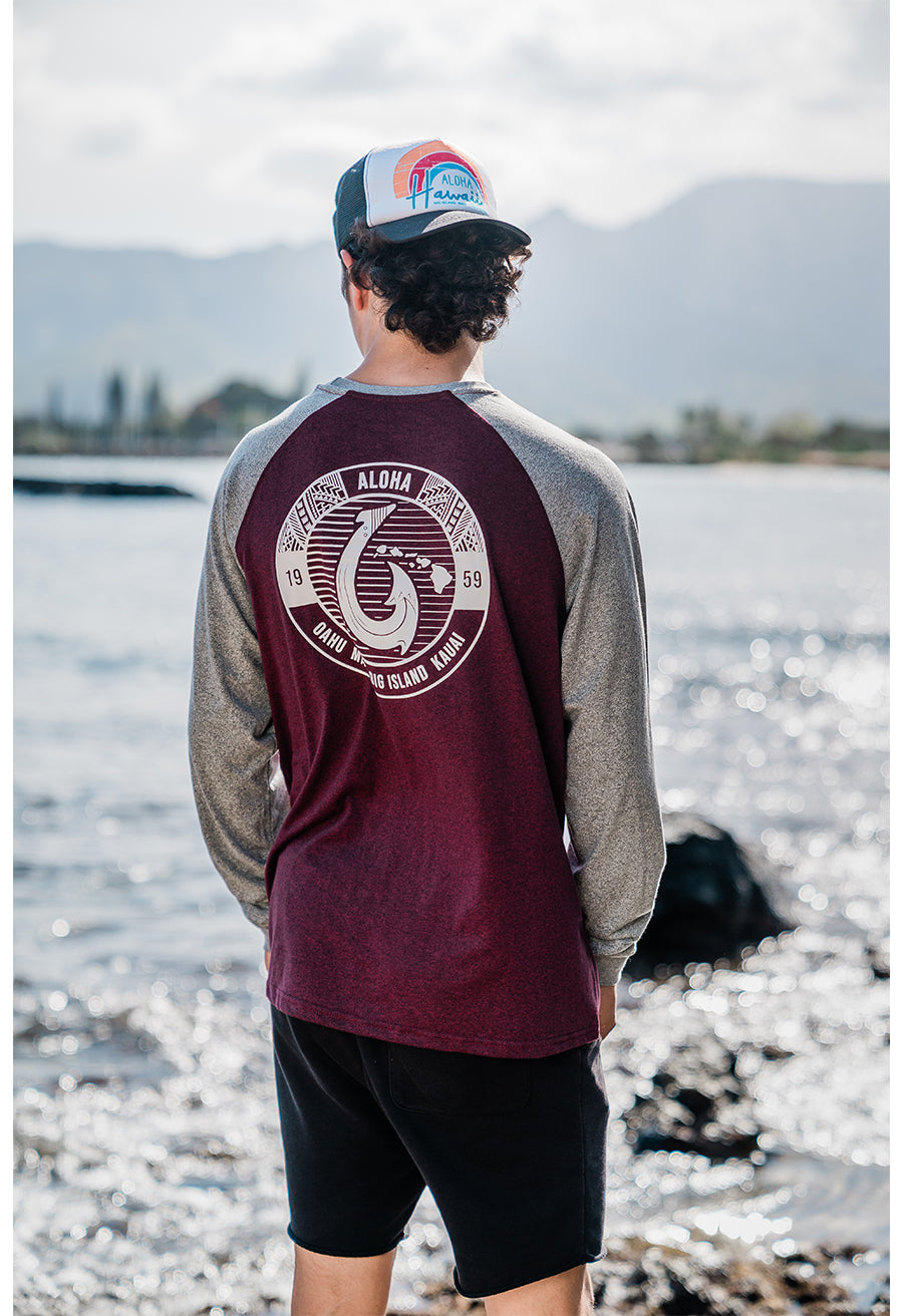 LONG SLEEVE RAGLAN: FISH HOOK