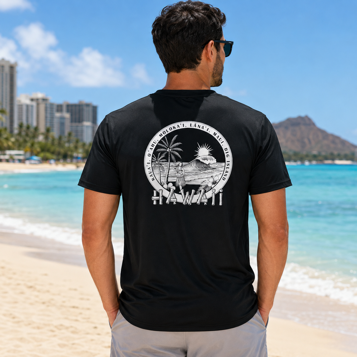 COOL SHORT SLEEVE T-SHIRT: Hula Girl Hawaii
