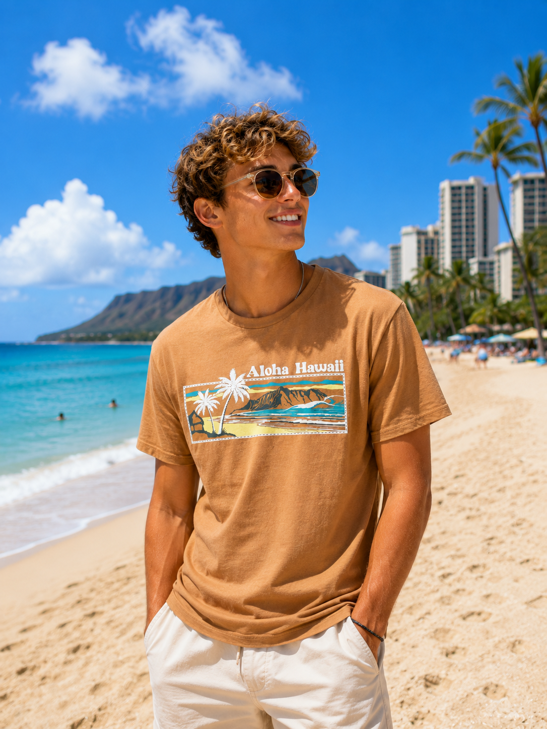 MIXED BLEND SHORT SLEEVE T-SHIRT: Aloha Hawaii