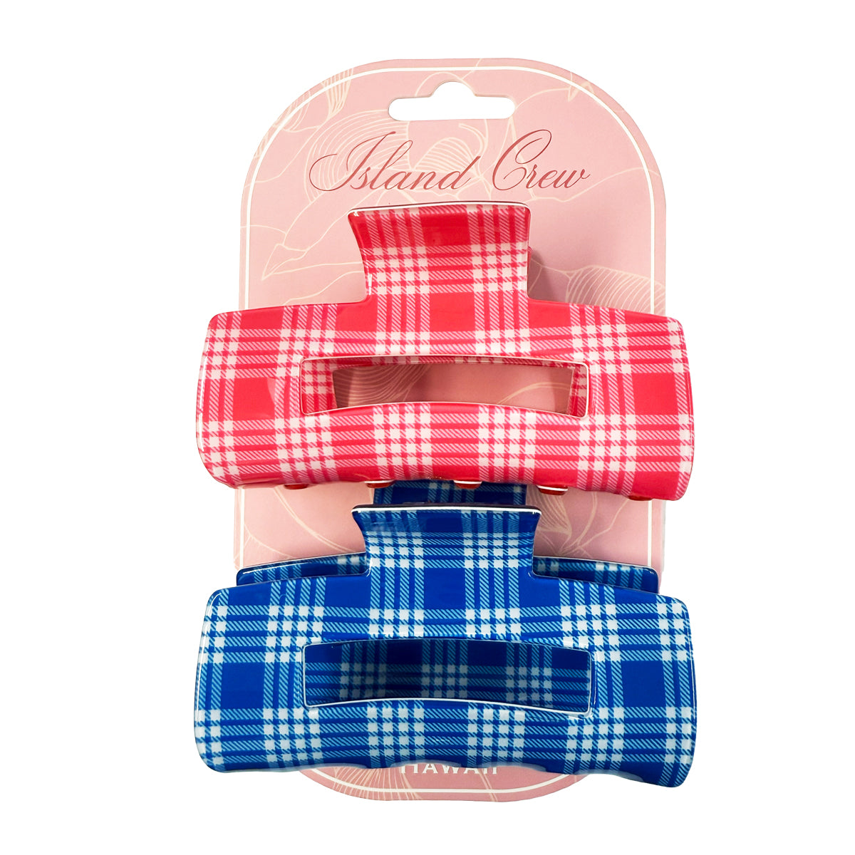ACRYLIC HAIR CLIP CLAW: Hawaii Designs 4 (2 Pack)