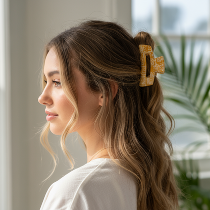 ACRYLIC HAIR CLIP CLAW: Hawaii Designs 3 (2 Pack)