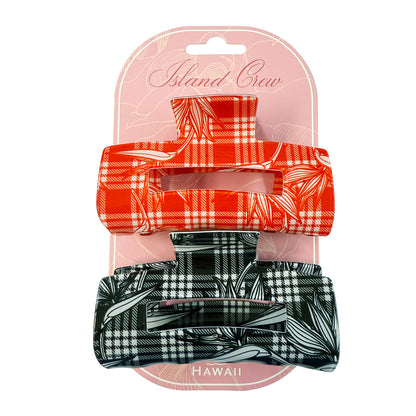 ACRYLIC HAIR CLIP CLAW: Hawaii Designs 3 (2 Pack)