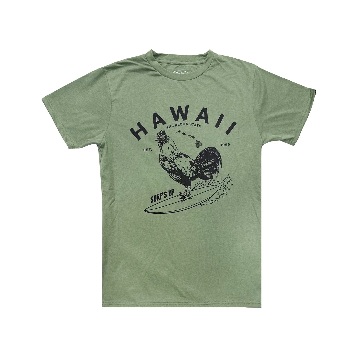 MIXED BLEND SHORT SLEEVE T-SHIRT: Surf's Up Rooster
