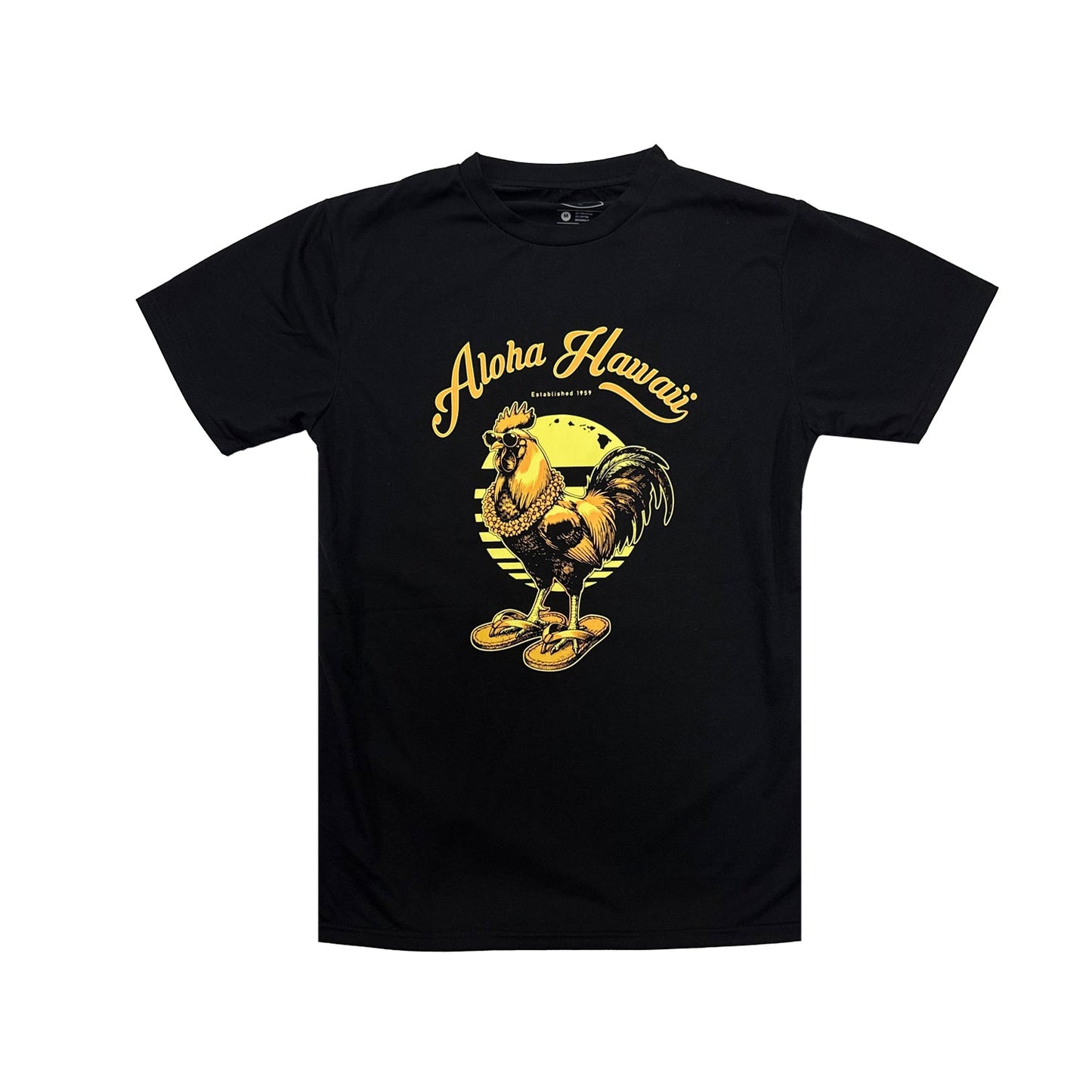 MIXED BLEND SHORT SLEEVE T-SHIRT: Aloha Hawaii Rooster