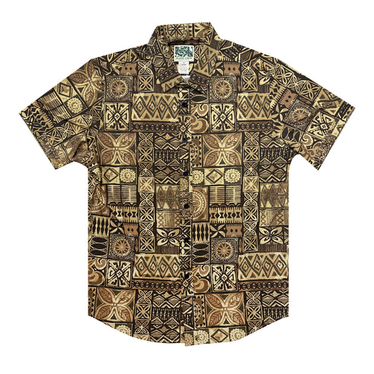 Island Crew Men's Stretch Short Sleeve Aloha Shirt: Coconut Grove