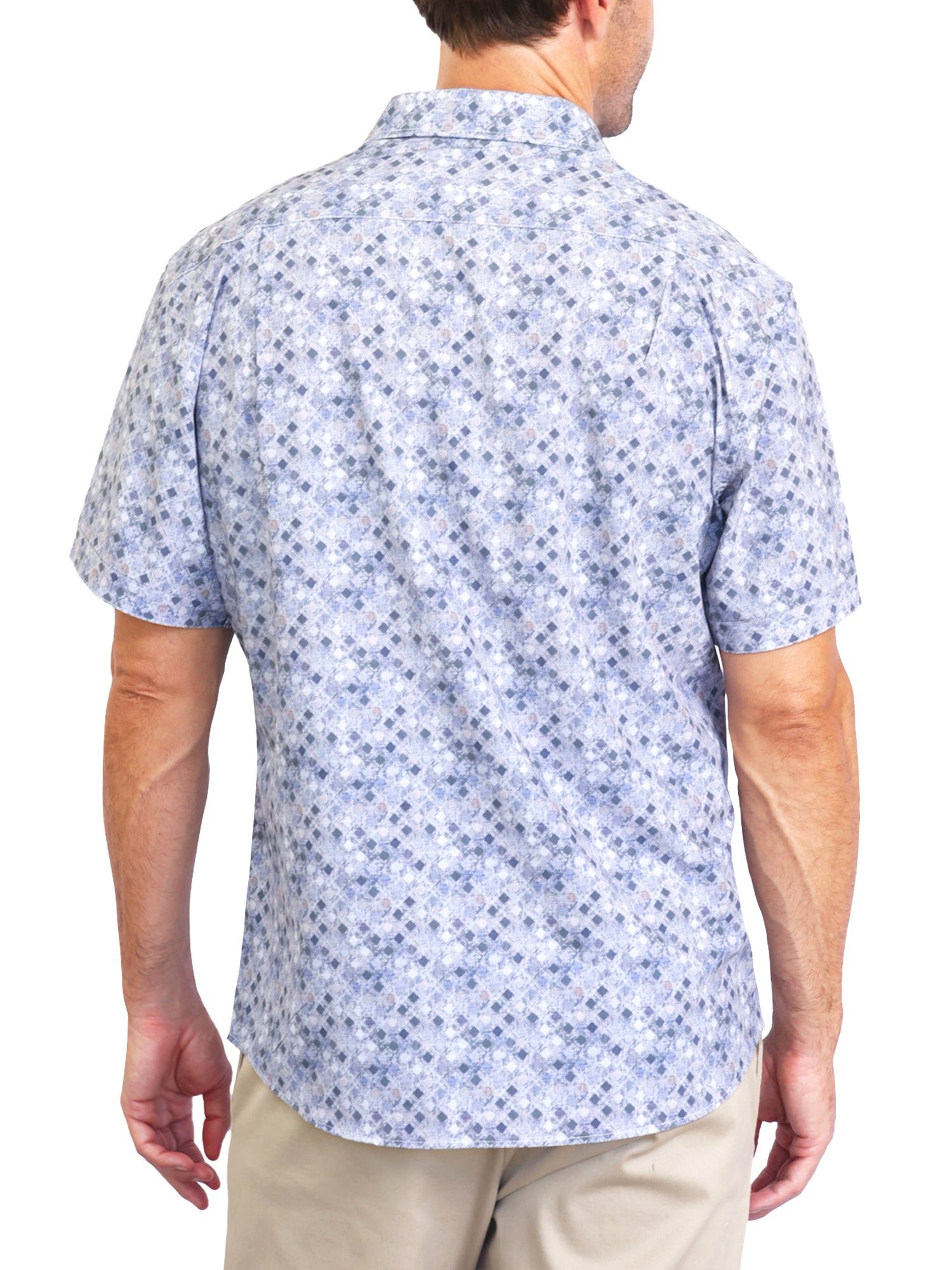 Island Crew Men's Stretch Short Sleeve Aloha Shirt: Midnight