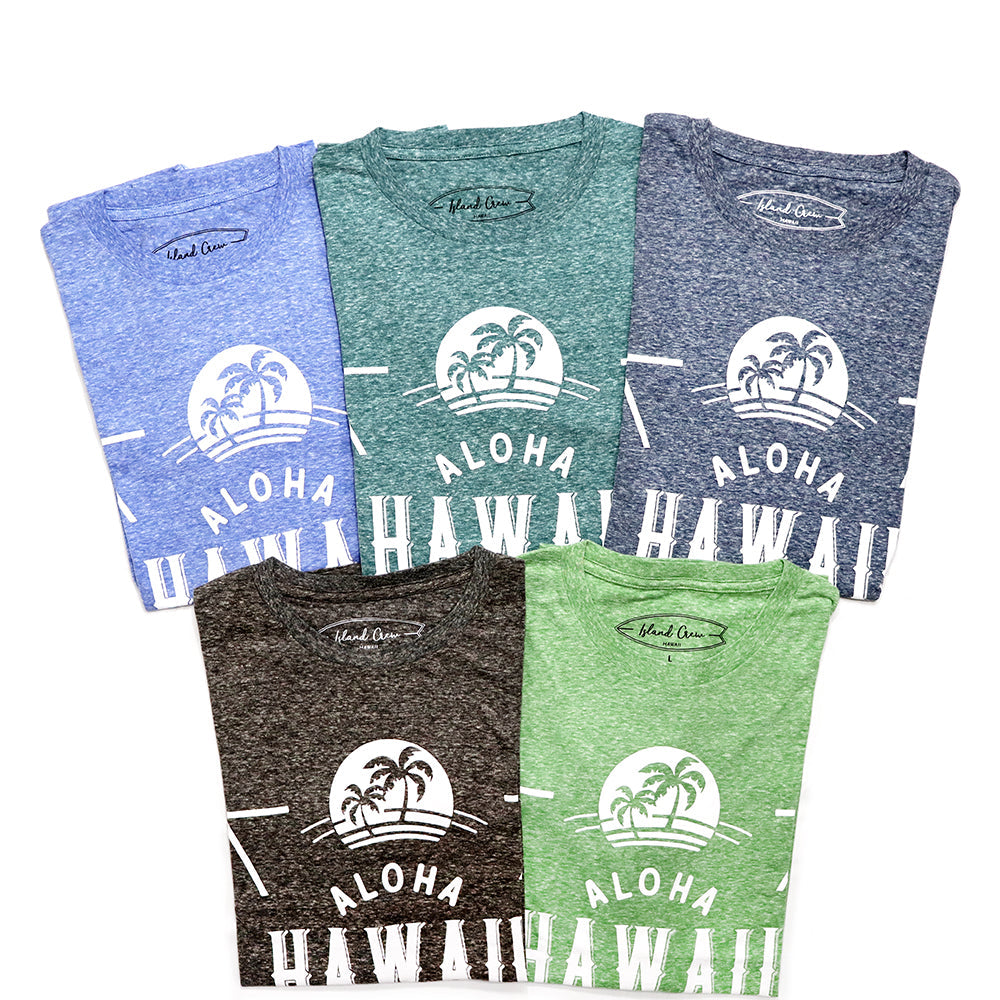 Tri-Blend Short Sleeve T-Shirt: Tropical Palms