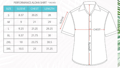 Island Crew Men's Stretch Short Sleeve Aloha Shirt: Palm Shore, White