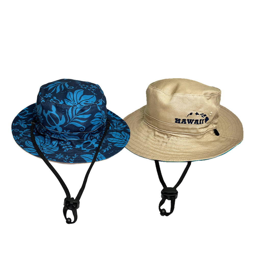 REVERSIBLE BUCKET HAT: Monstera w/ Honu
