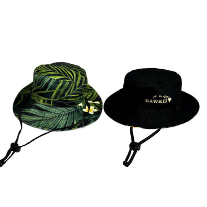 REVERSIBLE BUCKET HAT: Palm Parade