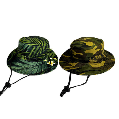 REVERSIBLE BUCKET HAT: Palm Parade