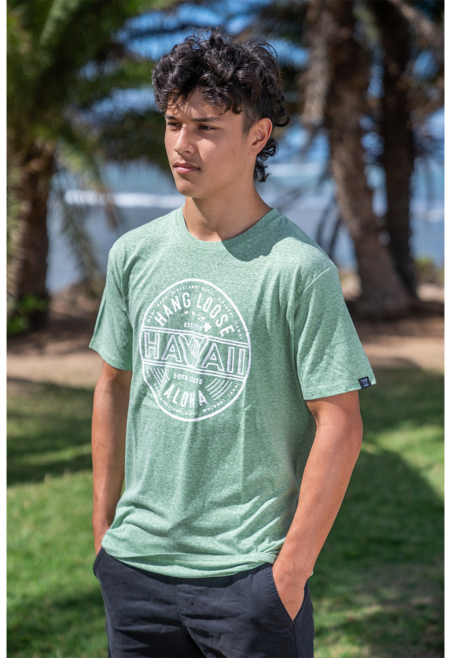 Tri-Blend Short Sleeve T-Shirt: SHAKA HAWAII