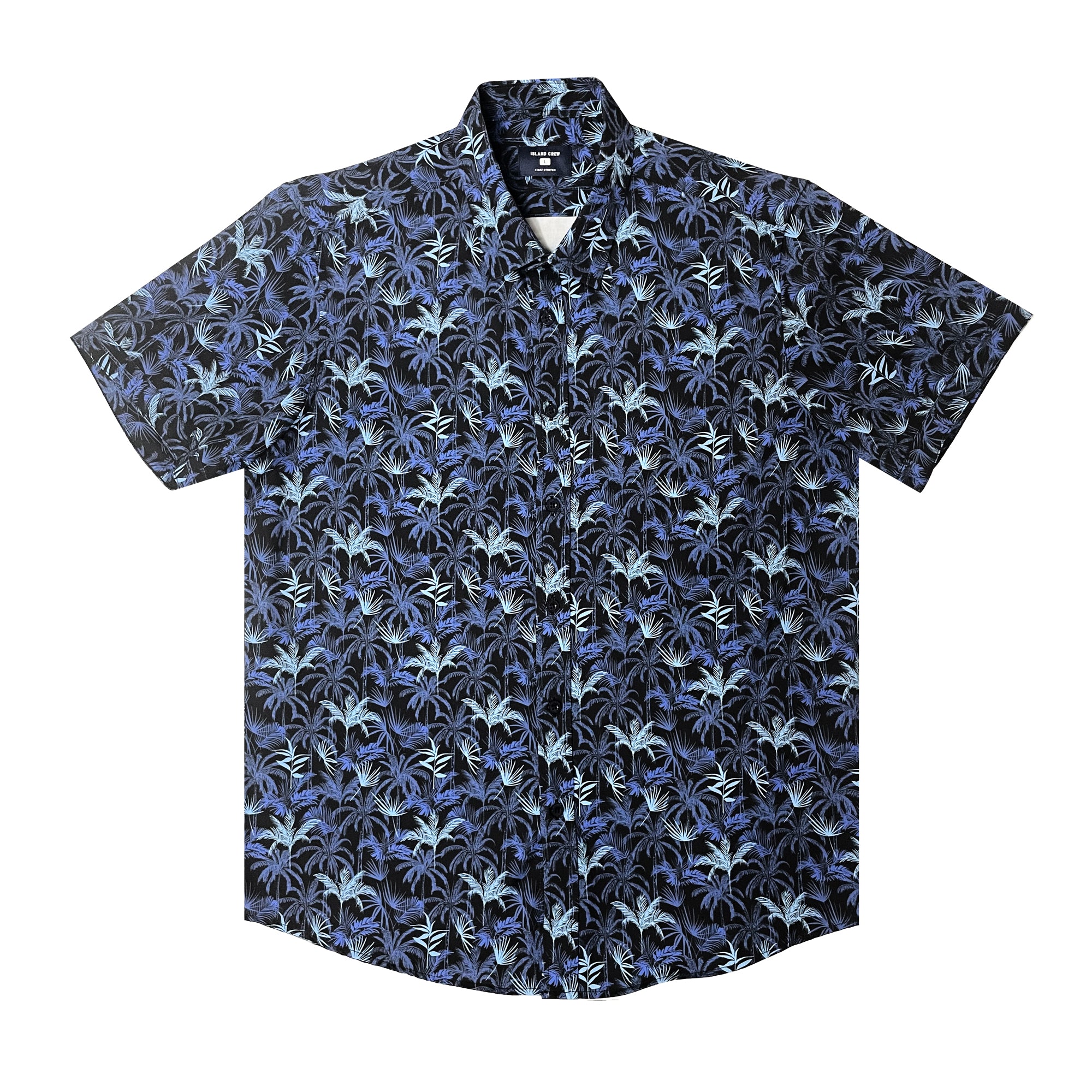 Plus Size Short Sleeve Leis Black Aloha Shirt main image 1